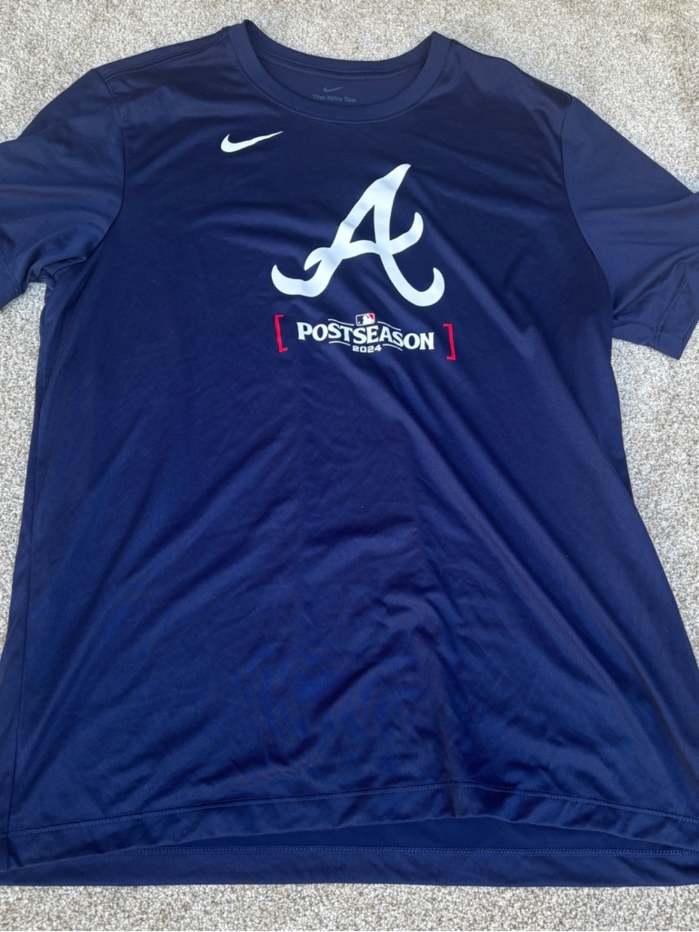 Atlanta Braves Nike The Nike Tee Dri-Fit Post Season 2024 Crew Neck Men's XL